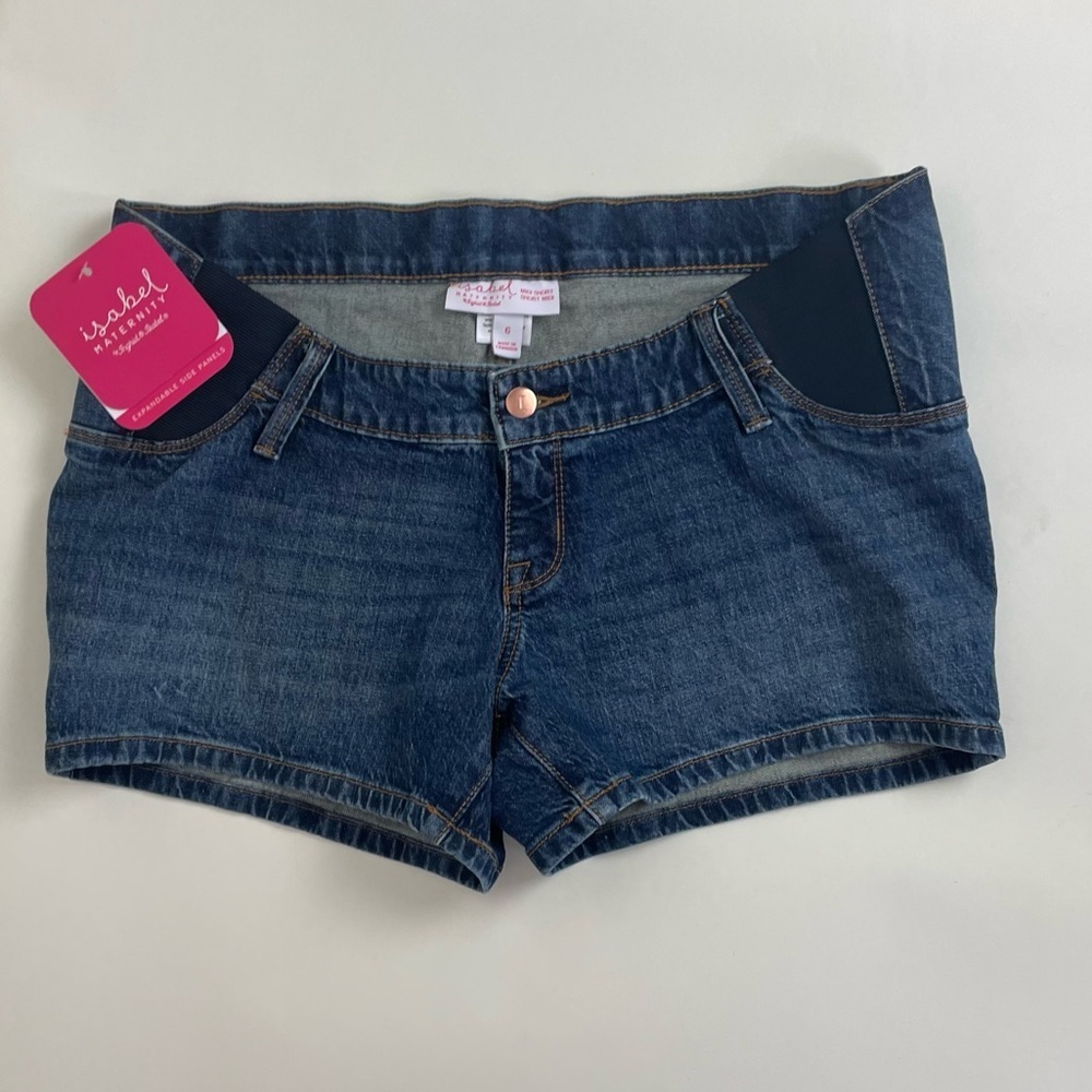 NWT Women’s Maternity Side Panel Midi Jean Shorts- Ingrid and Isabel